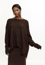 Taupe Shimmer Knit Skirt Set