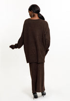Taupe Shimmer Knit Skirt Set