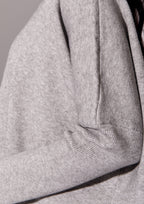 Grey Knit Turtleneck Sweater & Midi Skirt Set