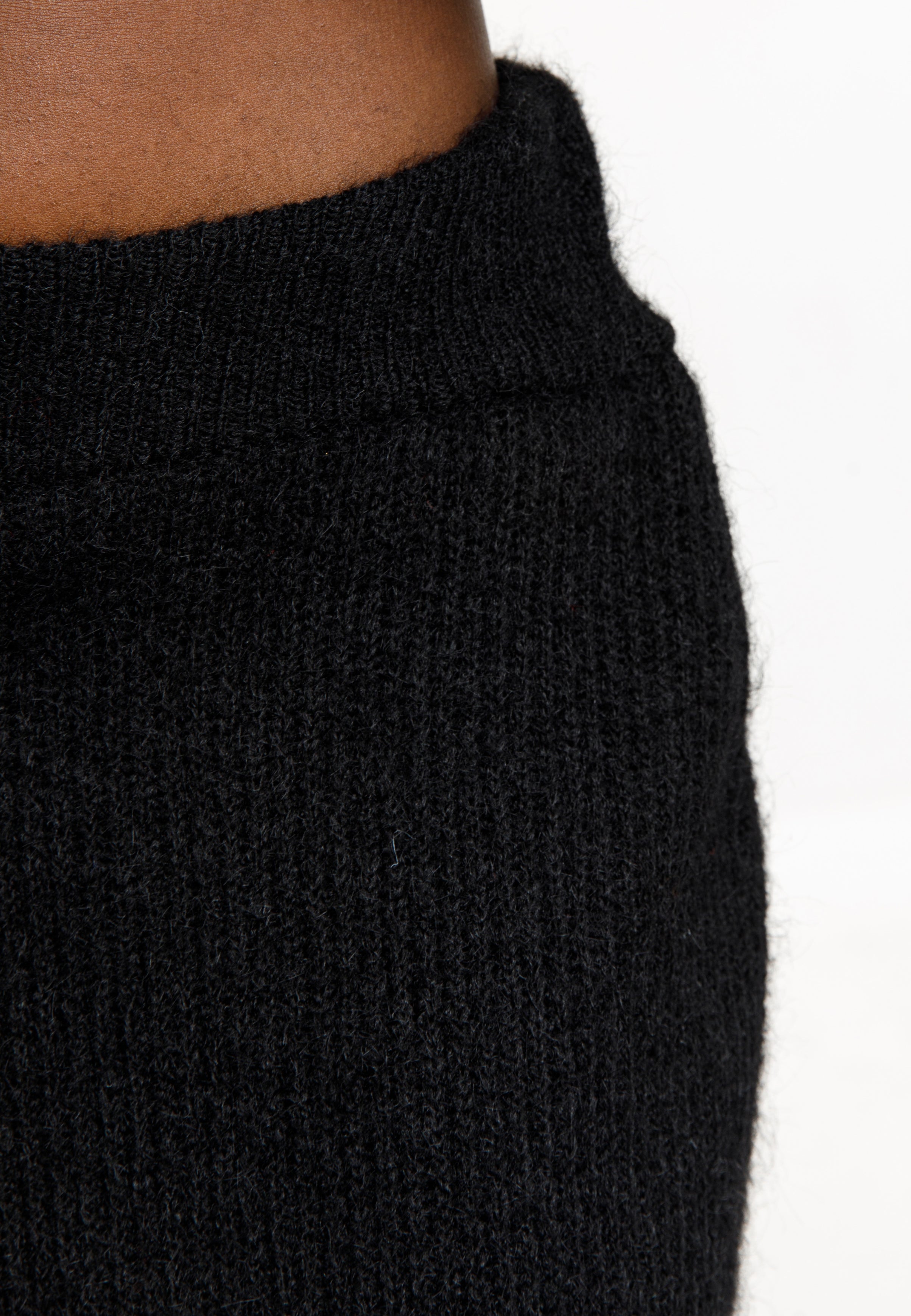 Striped Sequin Knit Cardigan & Black Skirt Set