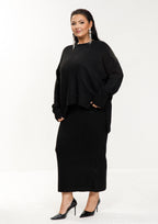 Taupe Shimmer Knit Skirt Set