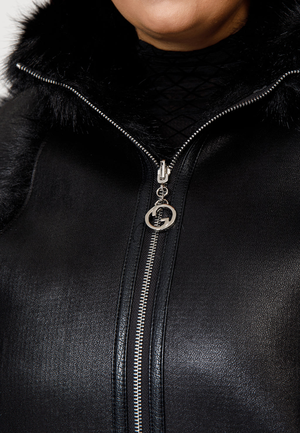 Faux Suede & Faux Fur Hooded Jacket