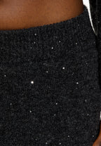 Dark Grey Sparkle Knit Sweater & Skirt Set