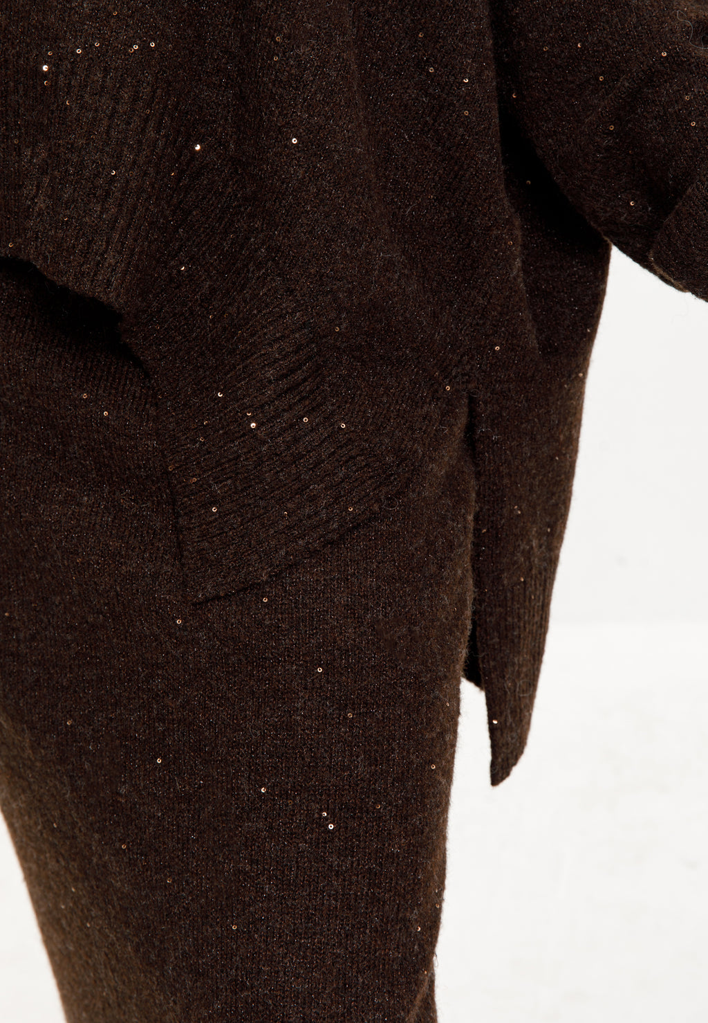 Taupe Shimmer Knit Skirt Set