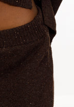 Taupe Shimmer Knit Skirt Set