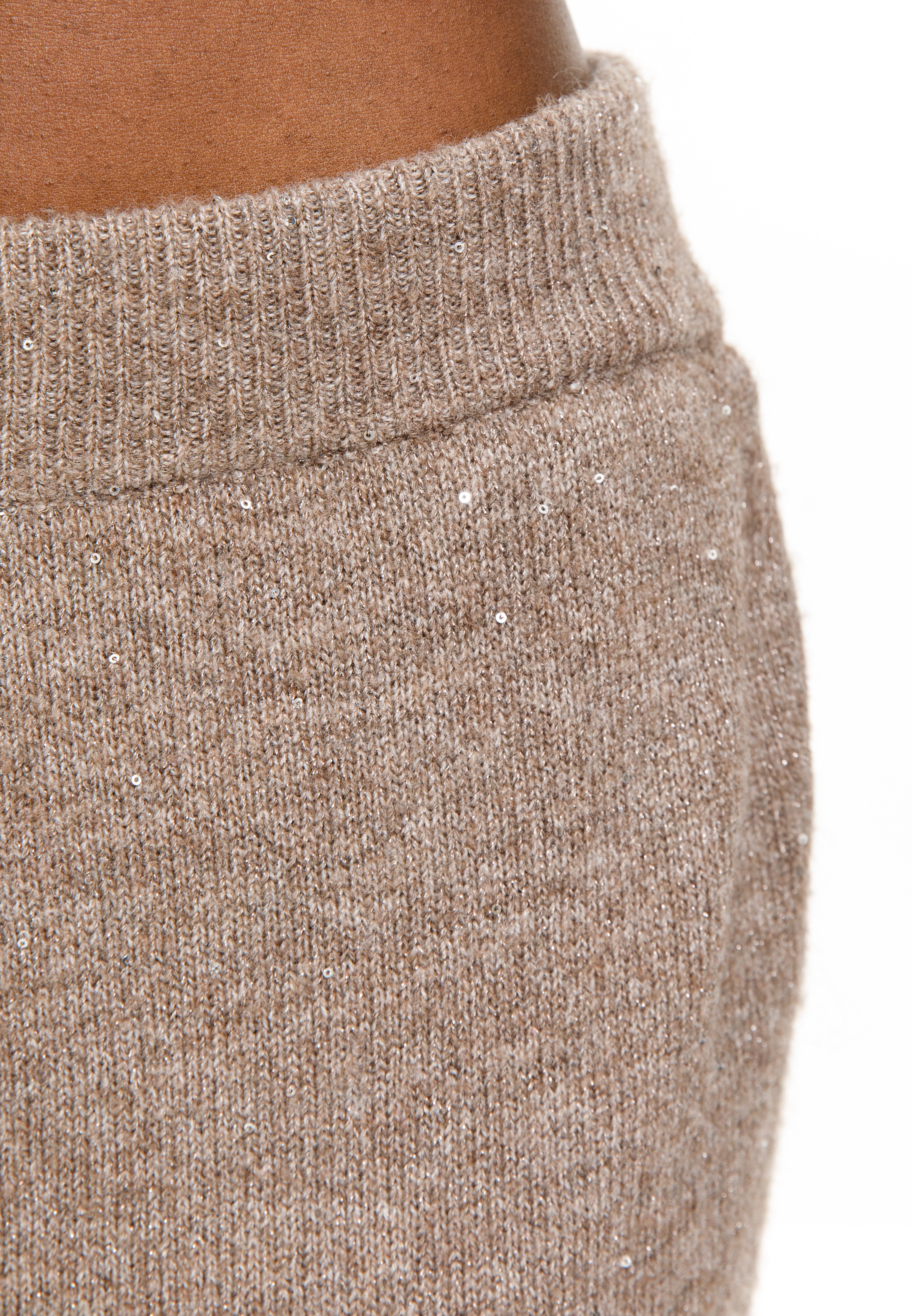 Taupe Shimmer Knit Skirt Set