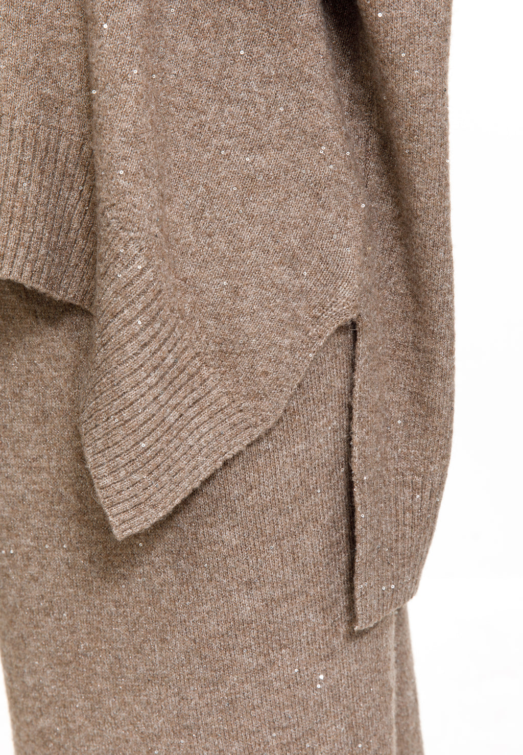 Taupe Shimmer Knit Skirt Set