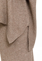 Taupe Shimmer Knit Skirt Set