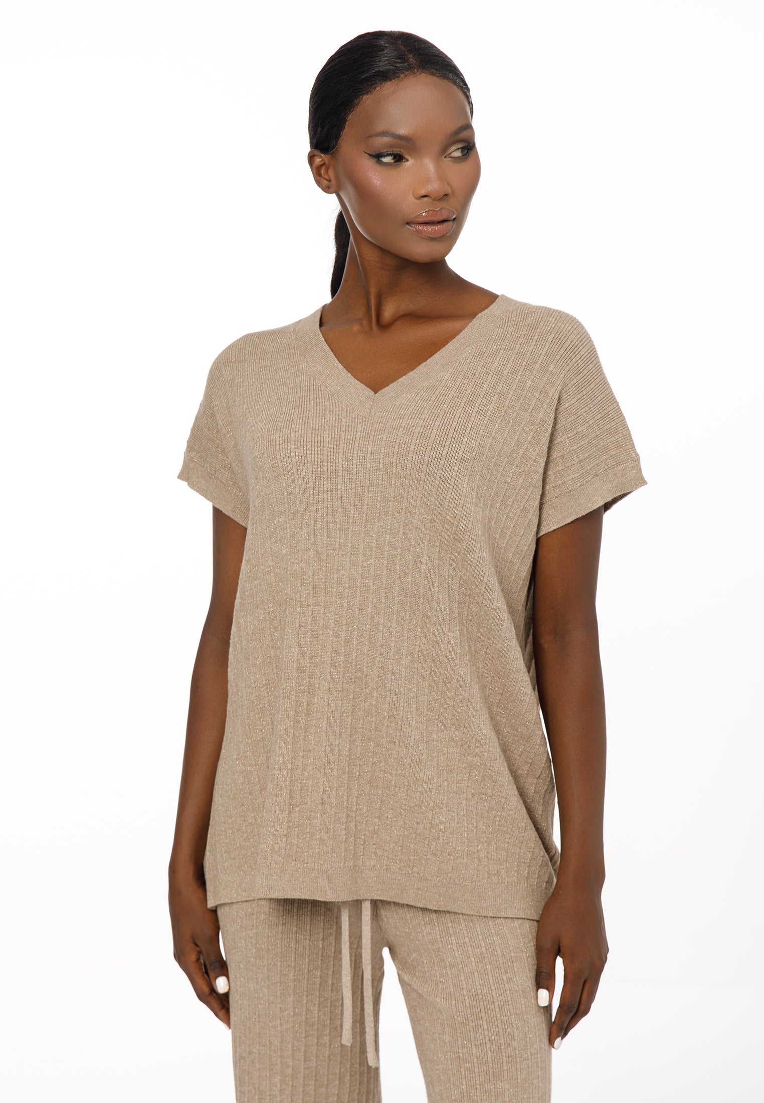Women’s Metallic Knit Co-Ord Set