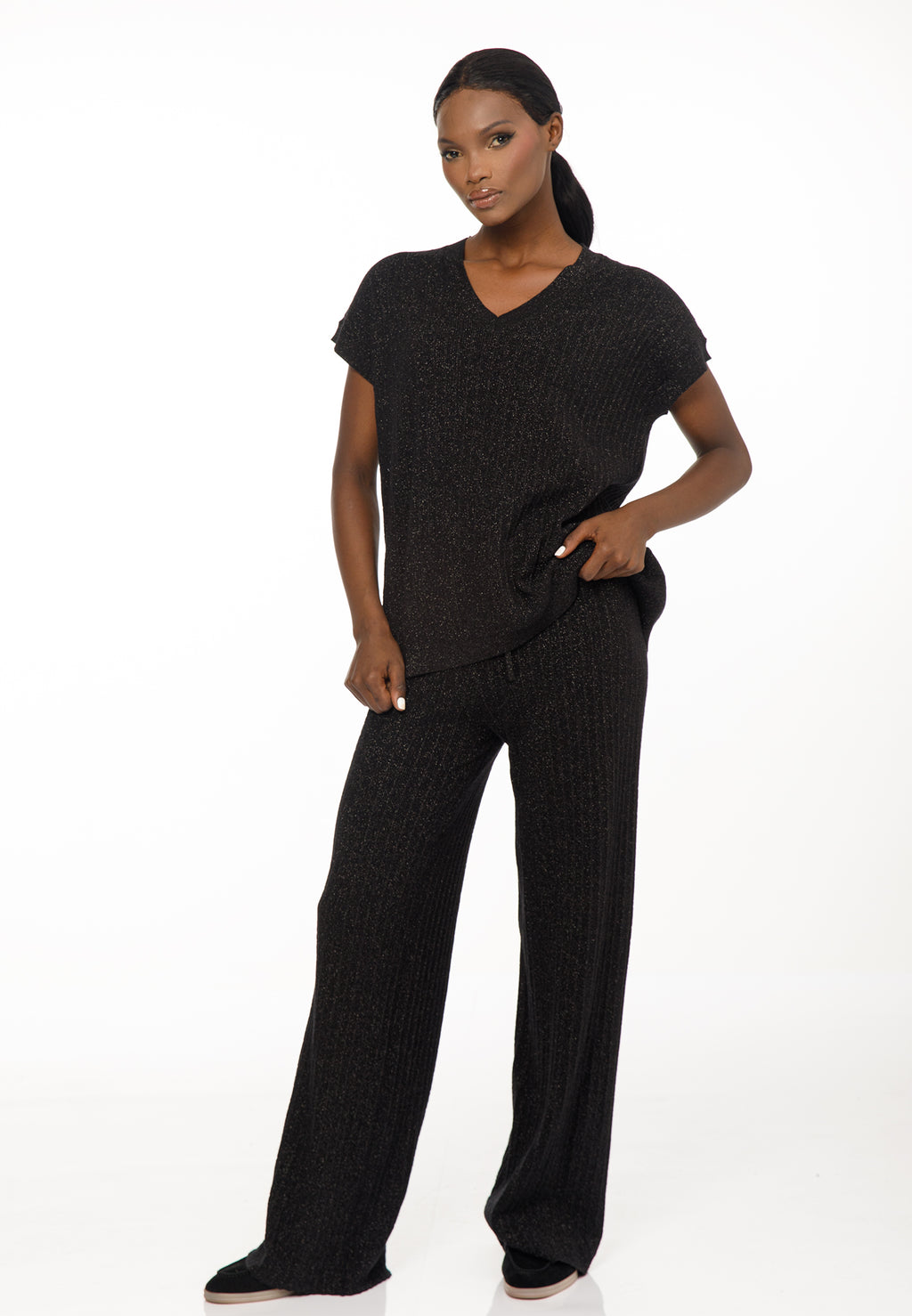 Women’s Metallic Knit Co-Ord Set