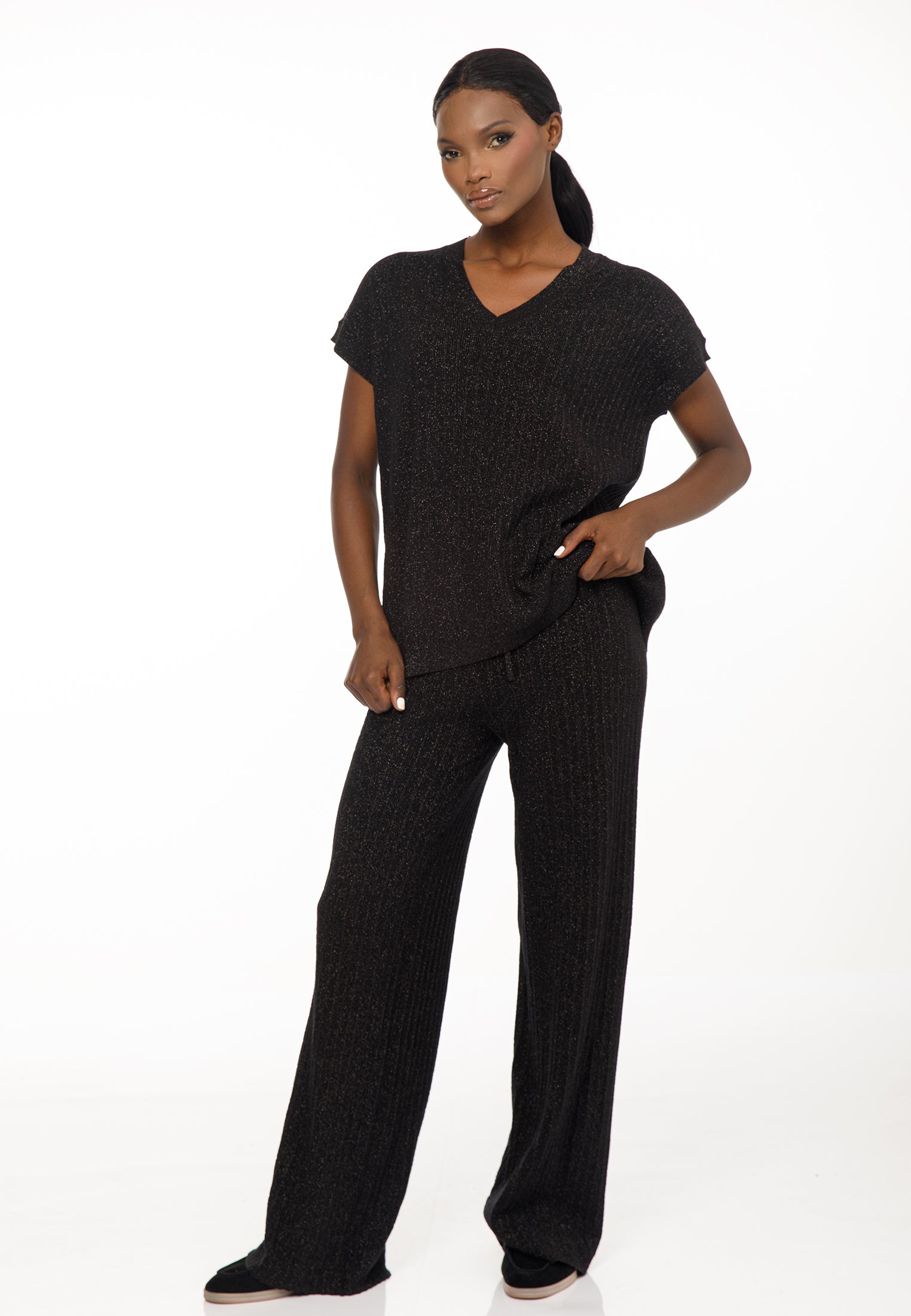 Women’s Metallic Knit Co-Ord Set