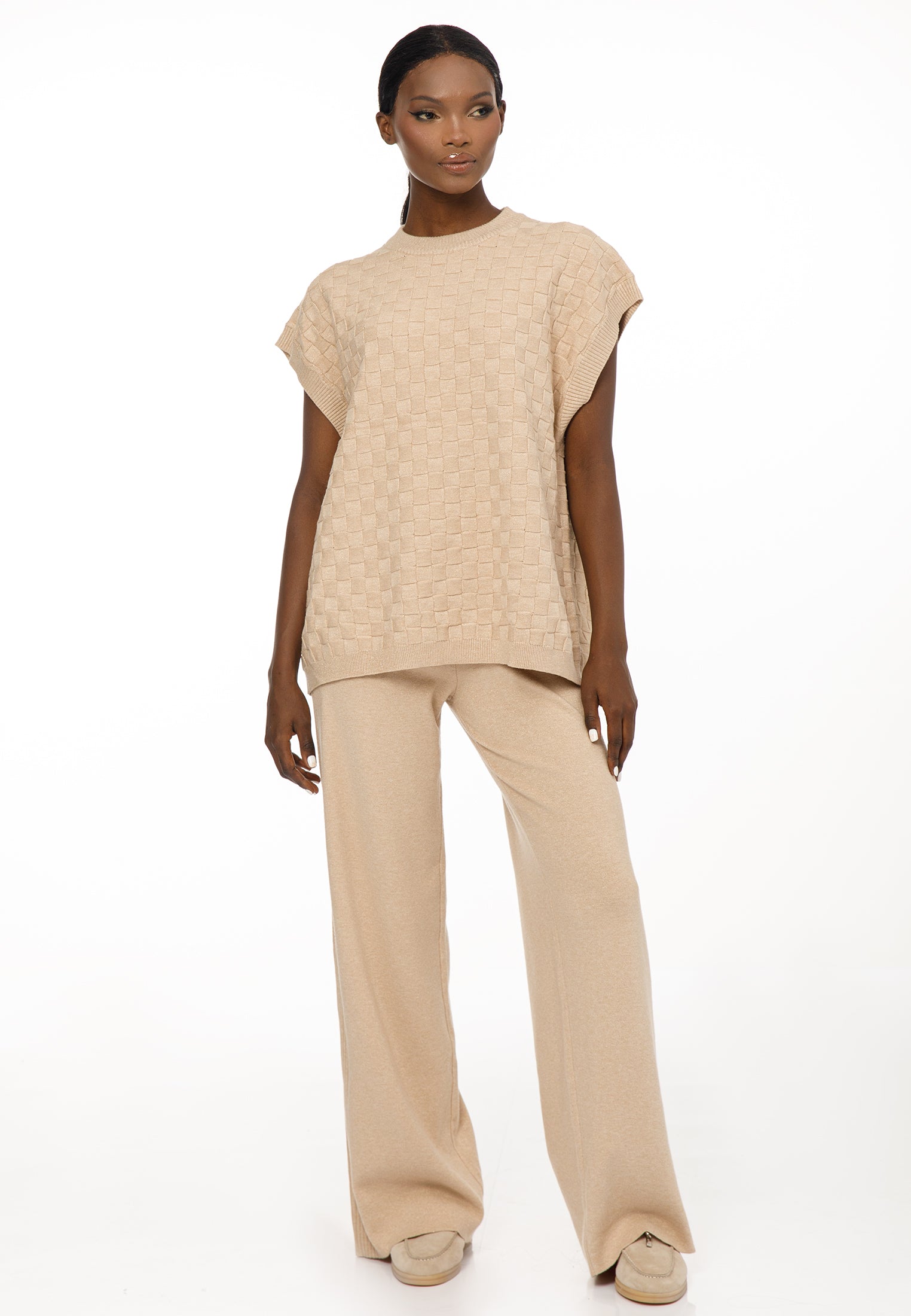 Women’s Knit Set with Textured Top