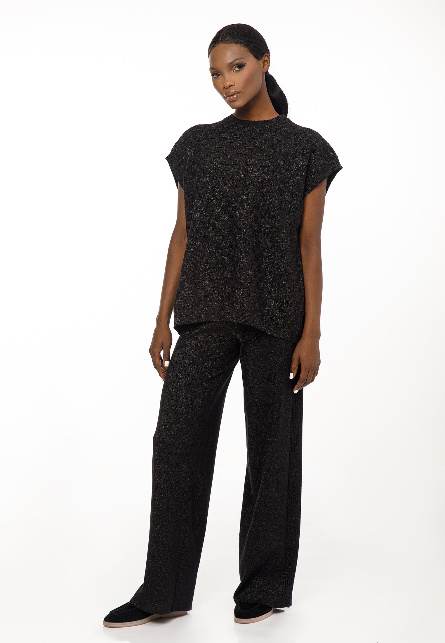 Women’s Knit Set with Textured Top