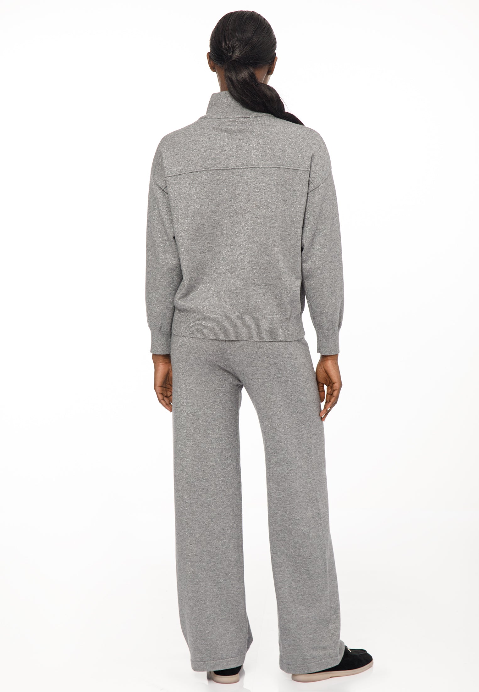 Women’s Knit Set with Zip Collar