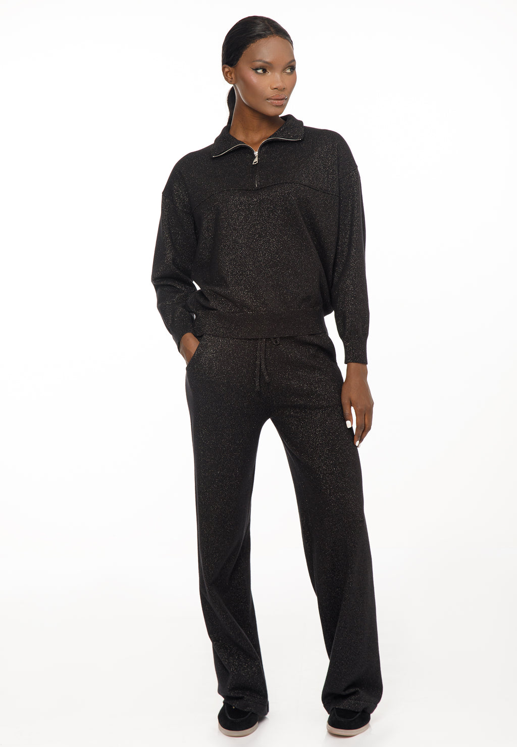 Women’s Knit Set with Zip Collar