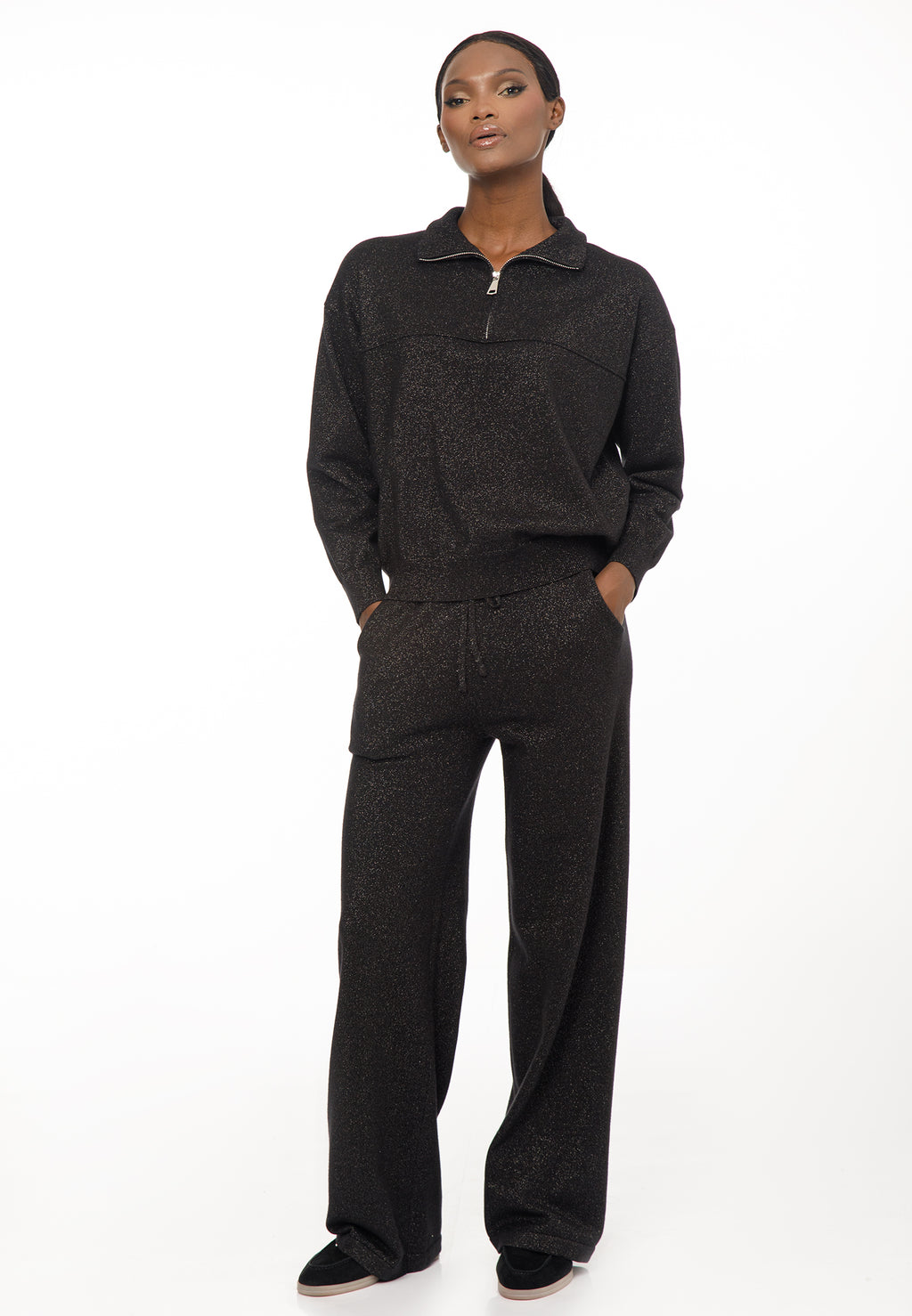 Women’s Knit Set with Zip Collar