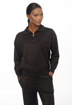 Women’s Knit Set with Zip Collar