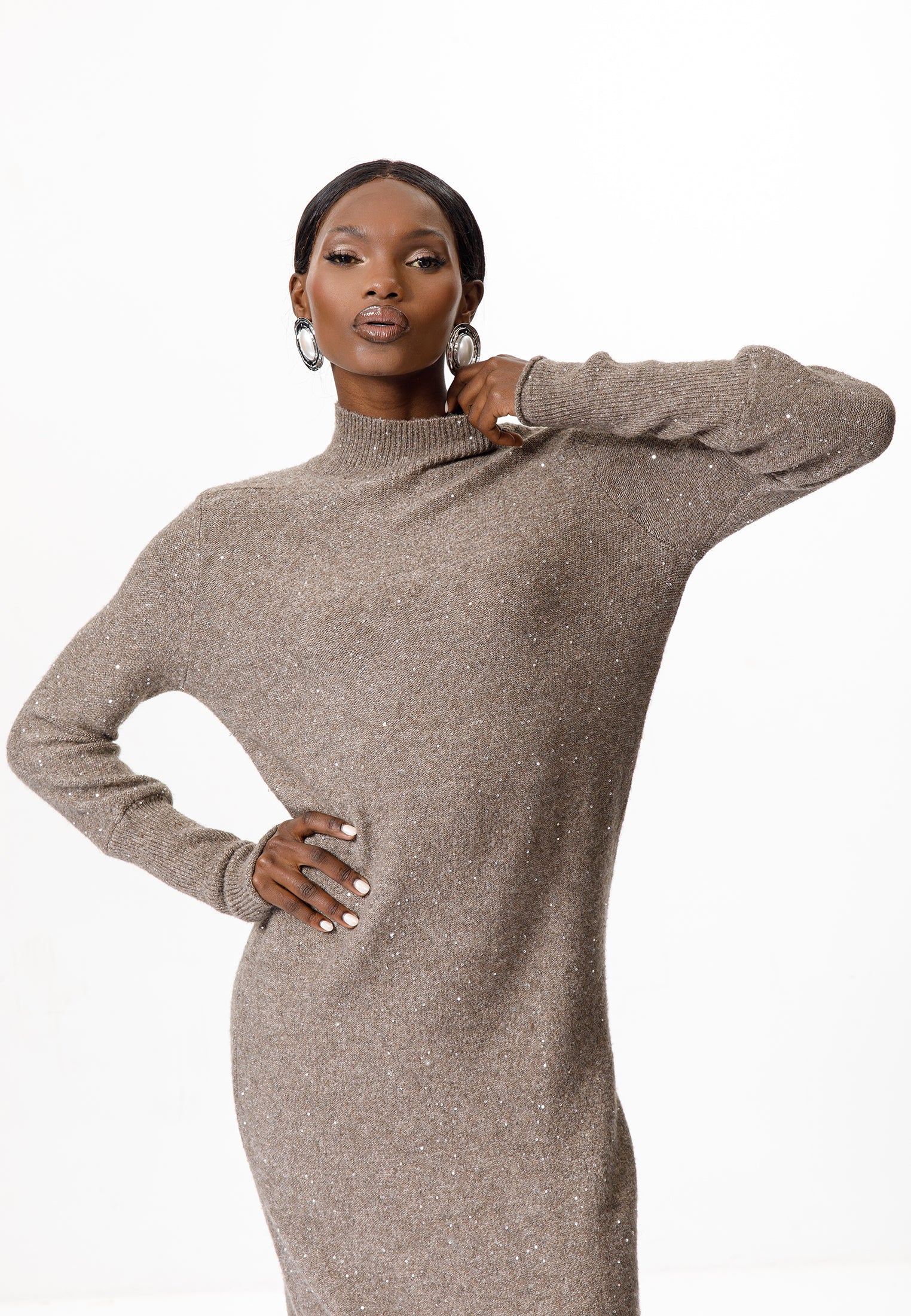 Sparkle Knit Midi Dress